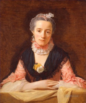 Allan Ramsay Painting - Lady in a Pink Silk Dress Allan Ramsay Portraiture Classicism